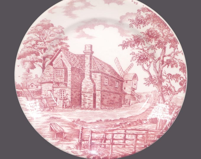 Vintage Maddock Montreal Crockery Co dessert or bread plate. Red Barn Scene, England