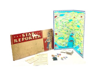 Star Reporter board game. Second edition 1952. Parker Brothers. Complete with instructions. See all photos below.