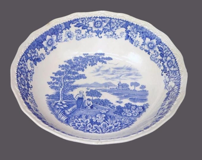 Swinnertons Silverdale blue-and-white transferware round serving bowl made in England. Flaw (see below).