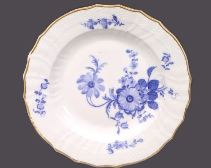 Almost antique Royal Copenhagen Braided Blue Flowers Curved decal 10-1621 rimmed soup plate | soup bowl made in Denmark. Flaws (see below).