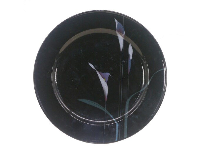 Mikasa Opus Black FK701 chop plate | service plate | round platter made in Japan.