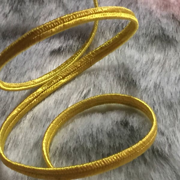 1/8" Vintage Yellow Gold Soutache Trim|Yellow Soutache Tape Ribbon|Soutache Cord|Braided Trim|Soutache Braid for DIY Sewing Crafts Supplies