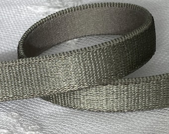 10mm Premium Quality Moss Green Satin Elastic – Japanese Strap Elastic for Lingerie, Sewing, Headbands, Shiny Stretch Tape, DIY Crafts