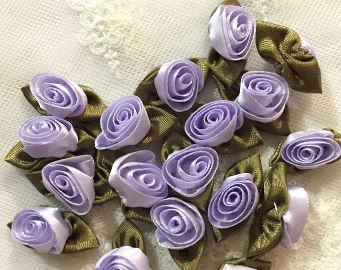 Lilac Ribbon Roses 18pcs 1.25