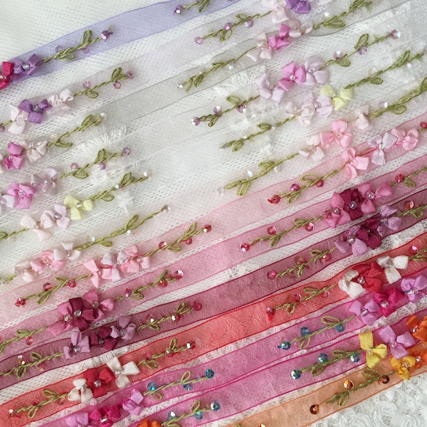 Embroidered Ribbon - Etsy