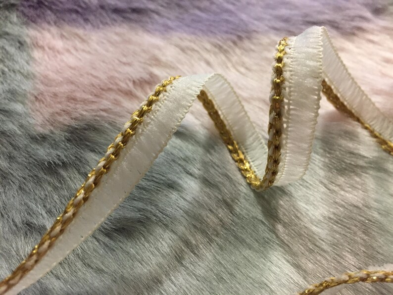 3yds 3mm Vintage Metallic Gold Piping Trim Braidedwhite Gold Etsy