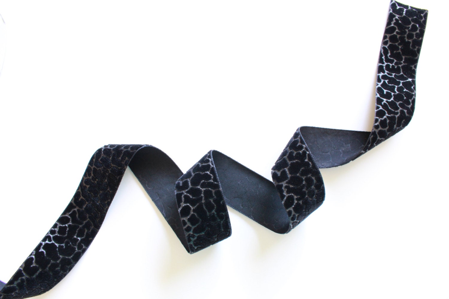 1 Yard Wide Luxurious Leopard Design Black Velvet Ribbon Trim|black ...