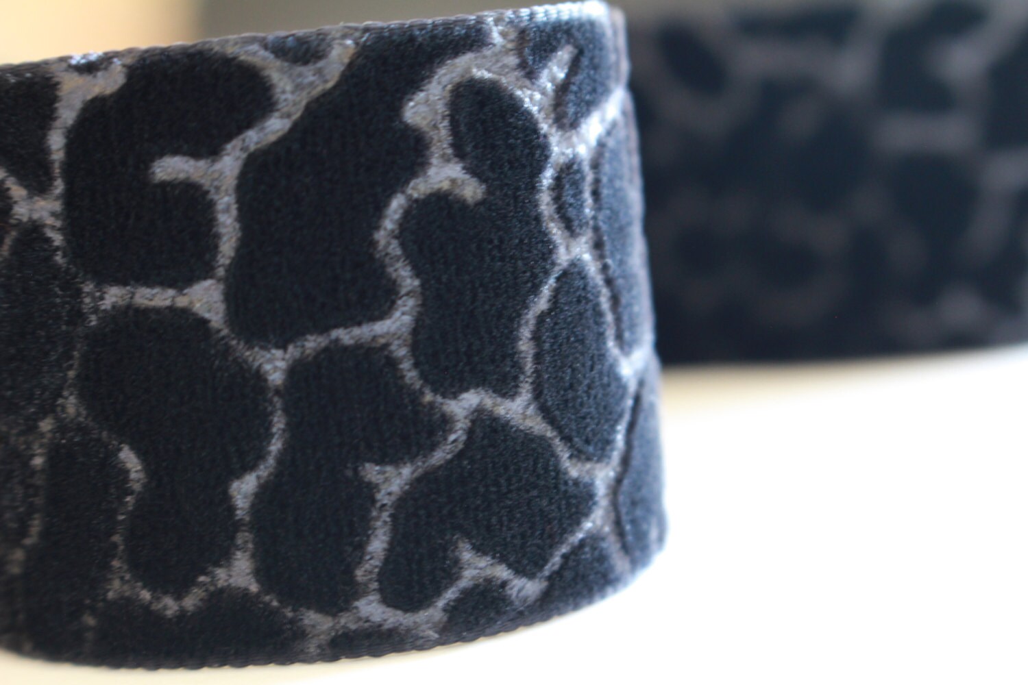 1 Yard Wide Luxurious Leopard Design Black Velvet Ribbon Trim|black ...