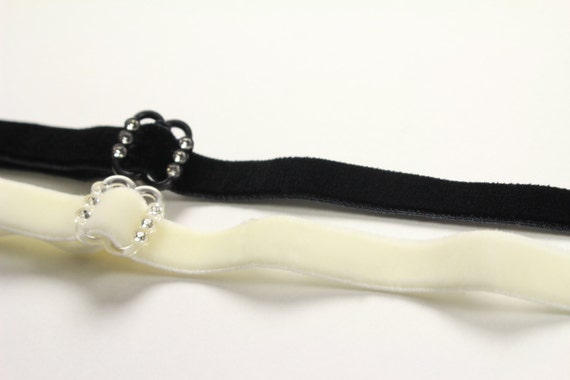 3/8 Sew in Black Ivory Velvet Rhinestone Buckle Bra Straps With NO End Hooks,  Stretch Elastic Bra Strap for Lingerie Decorative Bra V1012 -  Canada