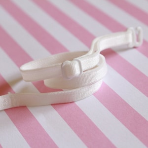 1/4&quot;W Ivory Bra Straps w/Hooks Sliders|Detachable Bra Straps|Spaghetti Lingerie Elastic Stretch Removable Elastic Bra Strap Hook Shoulder