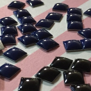 144pcs 7mm Black & Blue Square Dome Hotfix|Square Hotfix|Square Stud|Iron On|Hot Fix|Glue On|FlatBack domed Studs|DIY Fashion|Embellishment