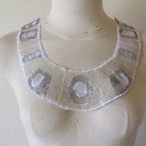 Multi Color Beaded Neckline Applique w/Sequins for Bodice Neck Back Collar Embellishment Supplies Sewing|Fake Collar|Beaded Sequin Applique