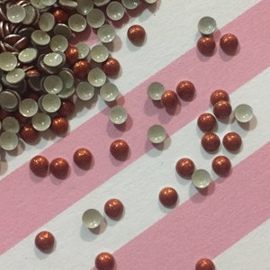 1000pcs 3mm Bronze Half Round Nailheads Studs|Iron On Glitter Pearls Nail Heads|Hot Fix||Heat Set Nail Studs|Nail Art|Embellishment DIY