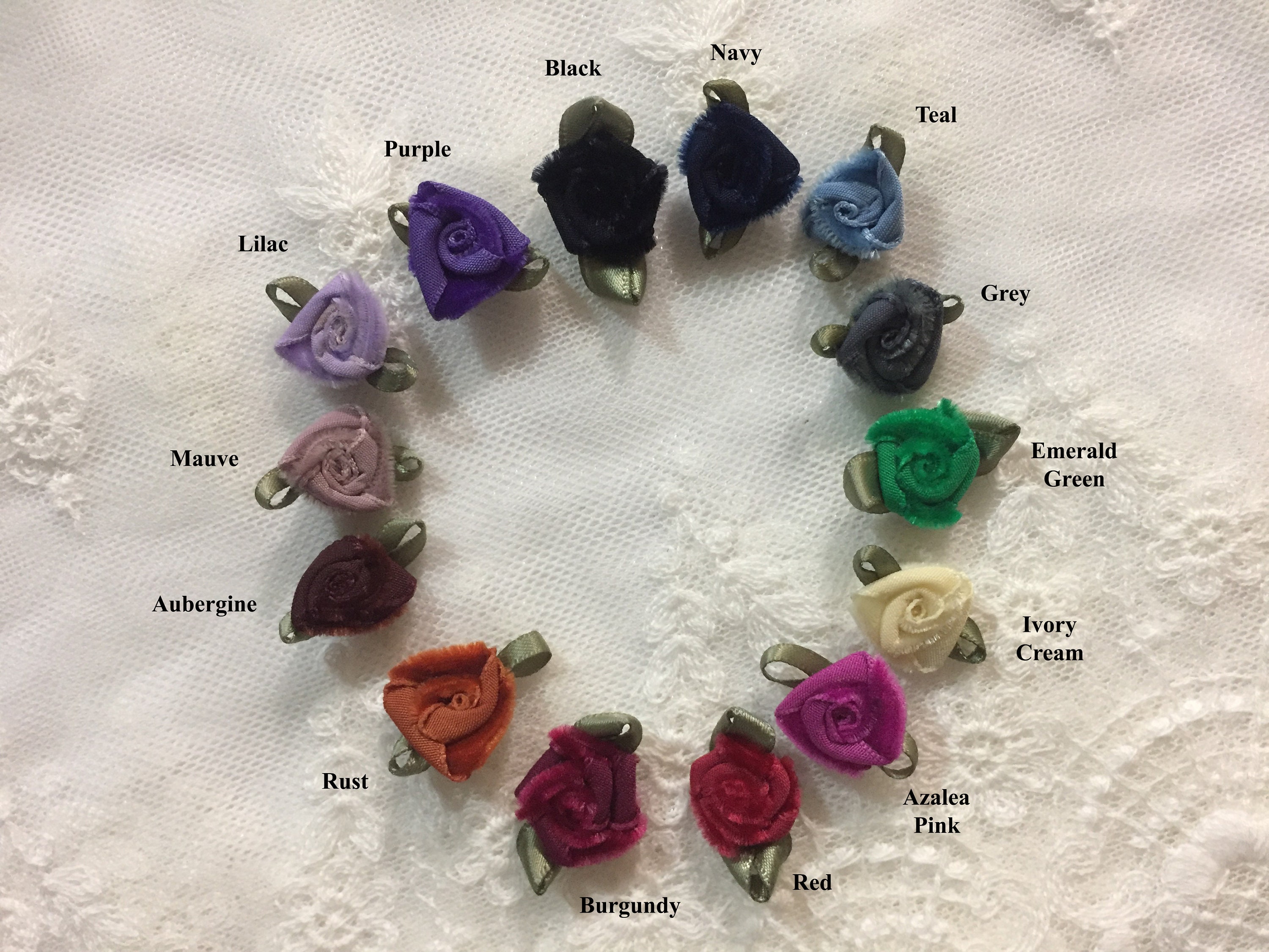 1 Mauve Velvet Ribbon Roses With Leaves Mauve Velvet | Etsy