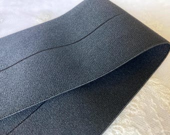 1 yard 3" Wide Black Fold Over Elastic Band, Black Elastic Band, FOE Elastic Tape for Sewing, Waistbands, Binding, Stretch Trim, DIY Crafts