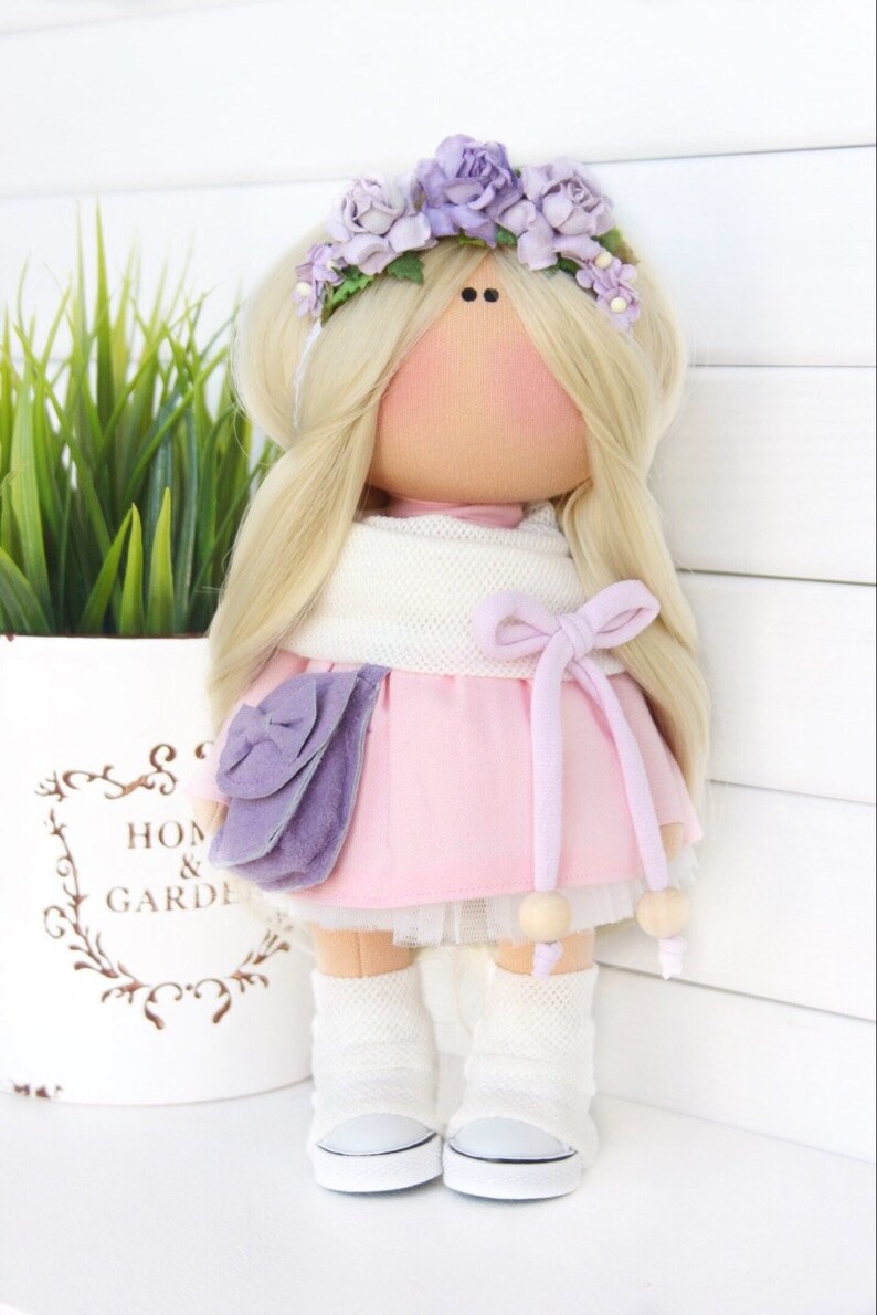 Handmade Decor Doll Baby Pink Doll Textile Soft Doll Tilda Etsy
