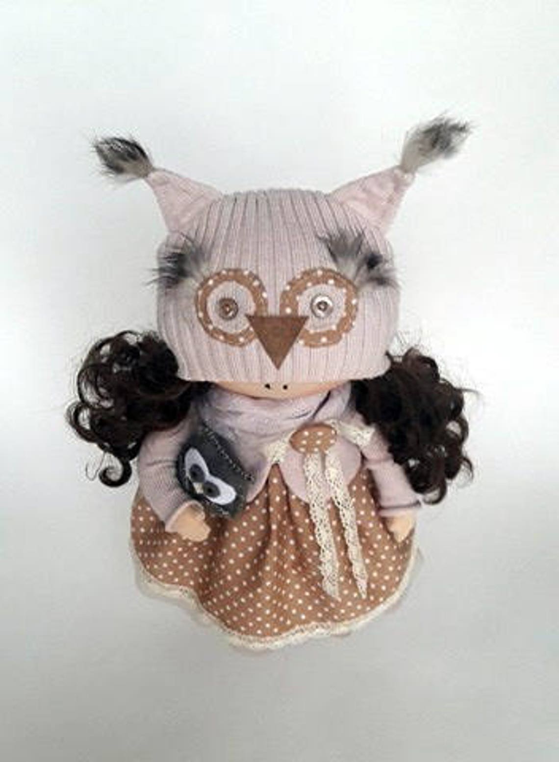 Owl Doll Winter Tilda Doll Handmade Bambole Doll Fabric Doll Etsy