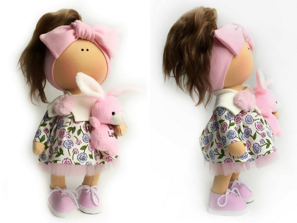 Rag Doll Muñecas Blue Textile Doll Baby Room Nursery Doll Etsy