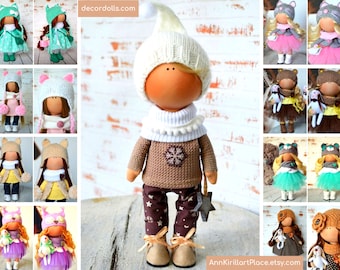 New Year Doll Winter Doll Christmas Doll Vinter Fabric Doll Zimy Inverno Tilda Doll Poupée Hivers Rag Doll Muñecas White Boy Doll by Olga S