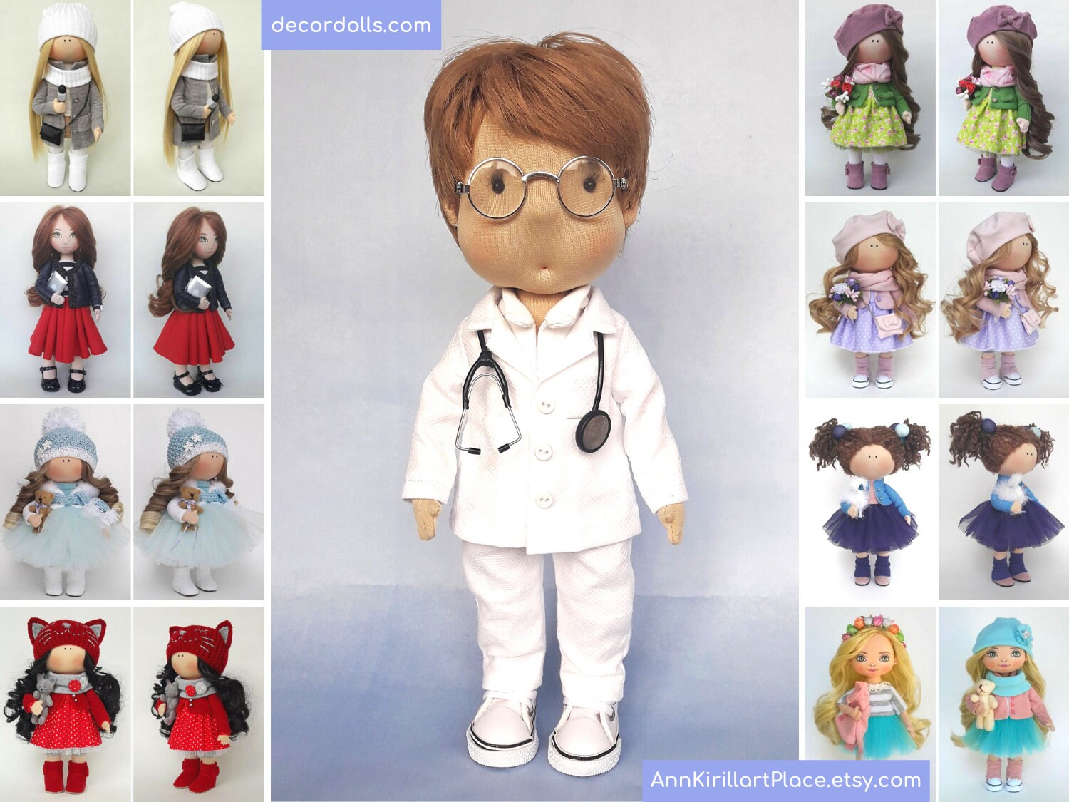 Doctor Doll Handmade Med Worker Portrait Doll Medicine Doll Etsy
