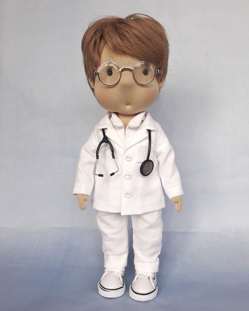 Doctor Doll Handmade Med Worker Portrait Doll Medicine Doll Etsy