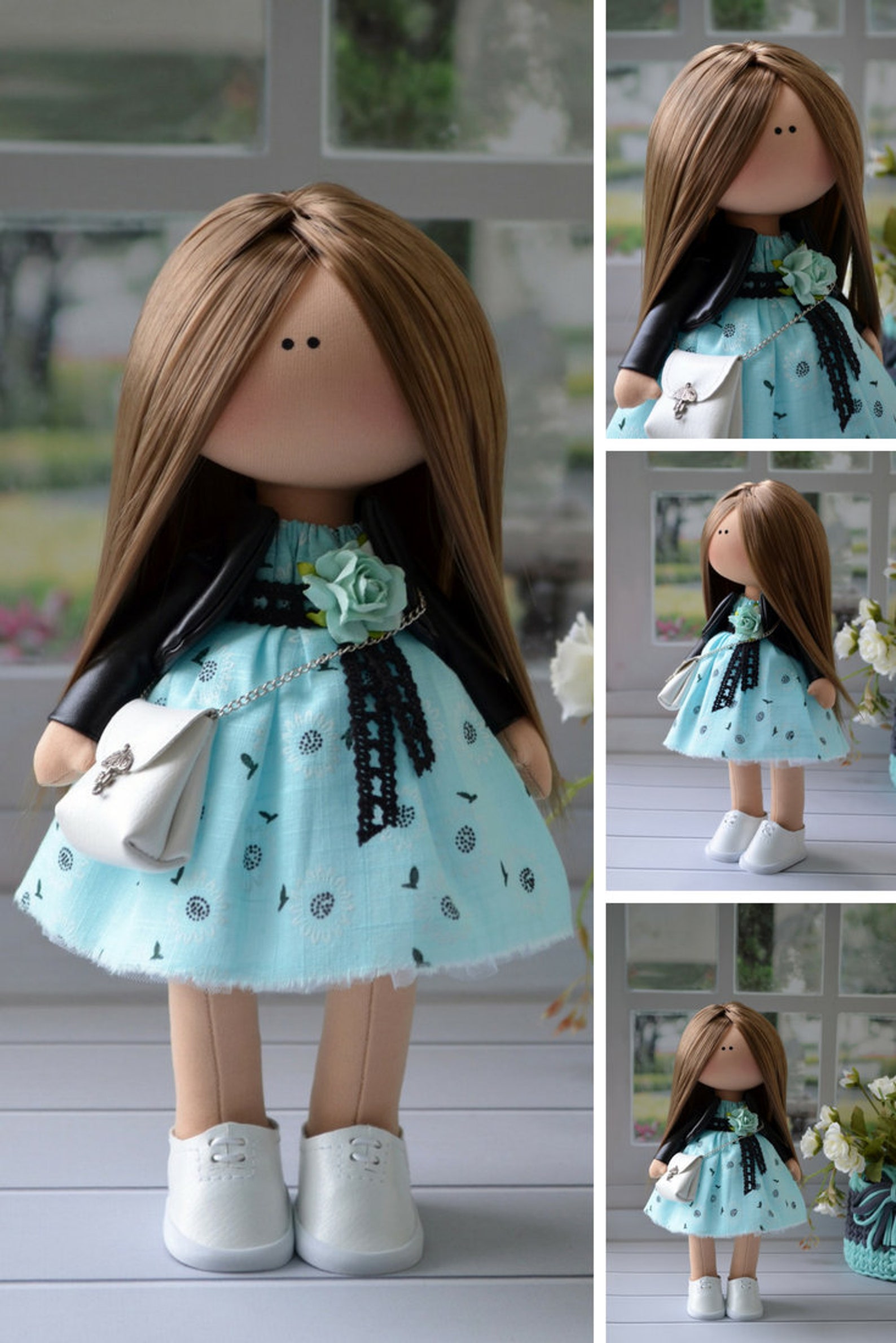 Interior Decor Doll Textile Rag Doll Fabric Green Doll Etsy