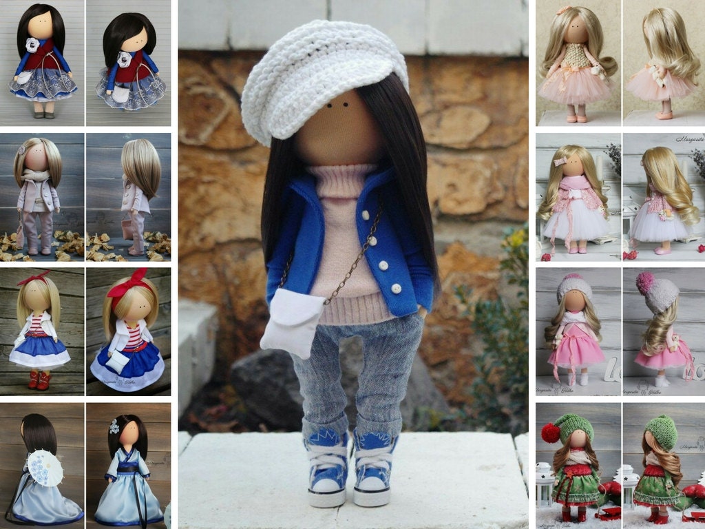 Handmade doll Teenager doll Jeans doll Rag doll Cloth doll
