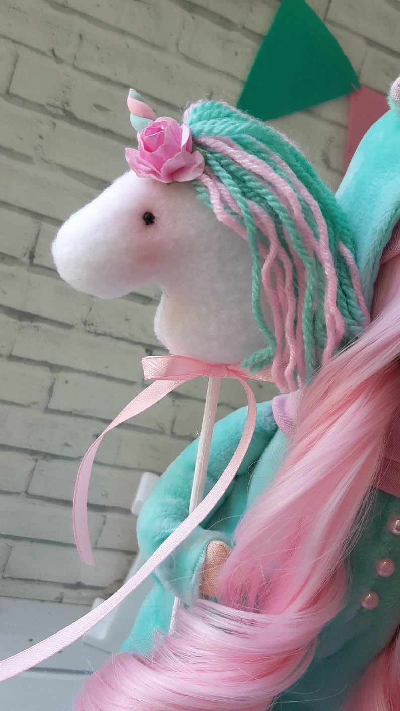 Unicorn Doll Handmade Nursery Decor Doll Collection Art Etsy
