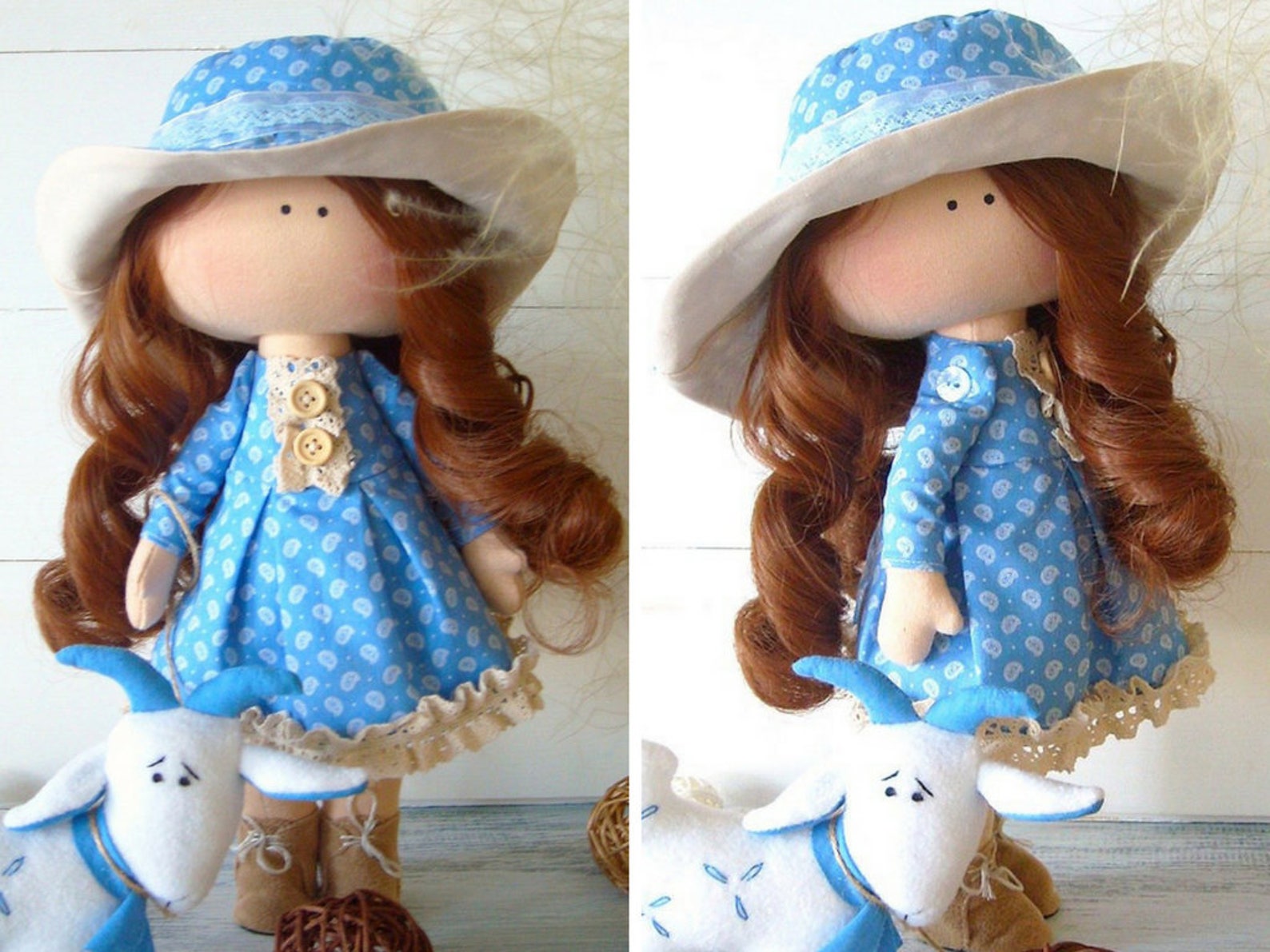 Handmade Rag Doll with Blue Hair - wide 7