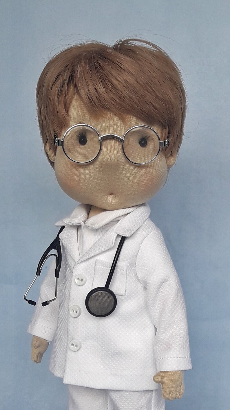 Doctor Doll Handmade Med Worker Portrait Doll Medicine Doll Etsy