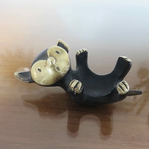 WALTER BOSSE cat for Herta Baller, in bronze mid century 1950 50&#39;s vintage bronze cat