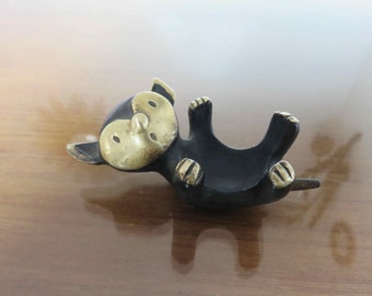 Gato de WALTER BOSSE para Herta Baller, en bronce, mediados de siglo, 1950, gato de bronce vintage de los años 50
