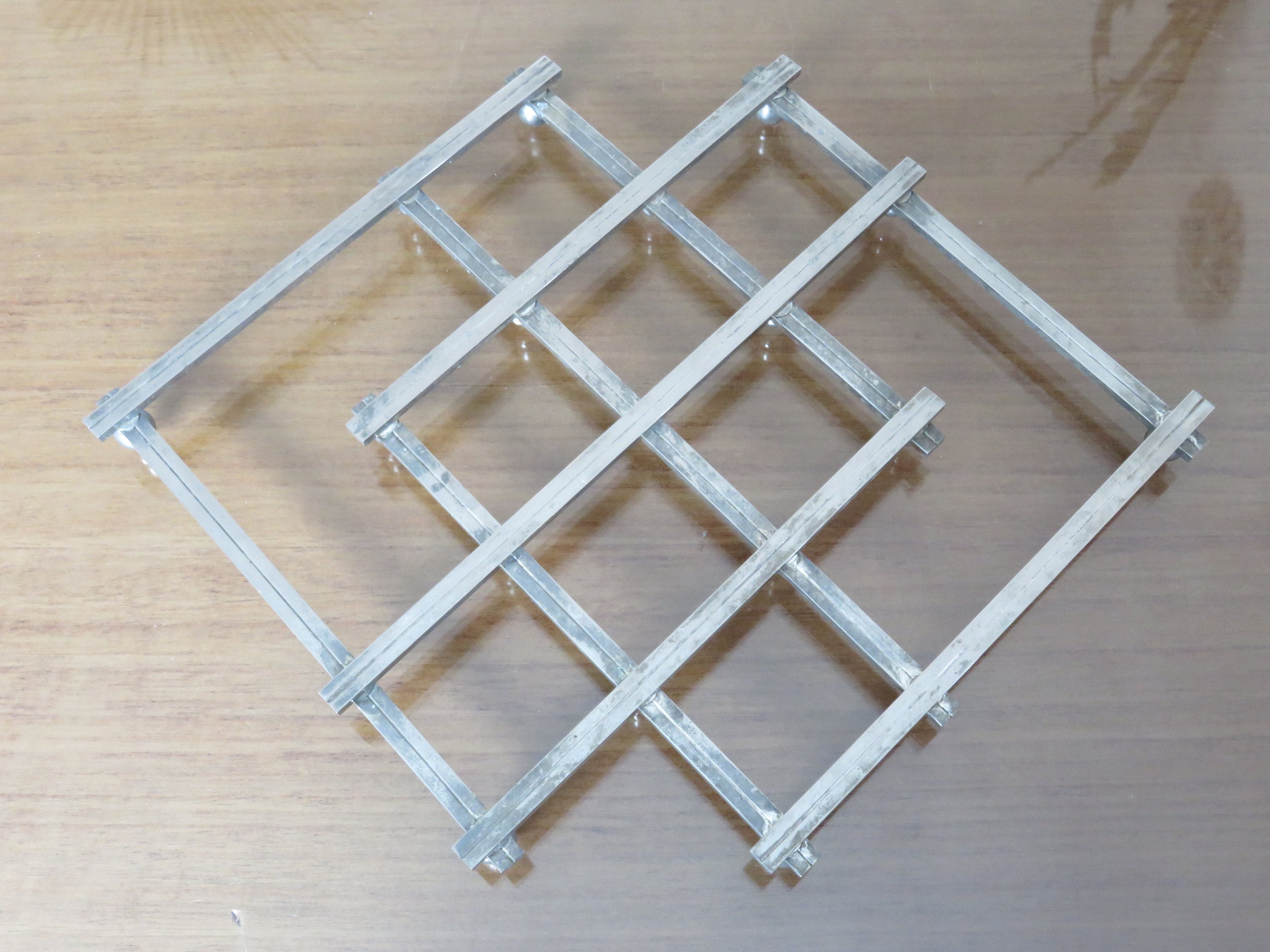 Jacques Adnet, Dessous de Plat Extensible, en Métal Argenté, Art Deco Mid Century 1940 1950 40's 50'