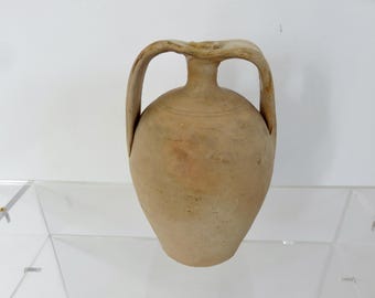 Terracotta jar, amphora, or vase with handles, from the South of France, mid-century (1940s, 1950s, 1950s)