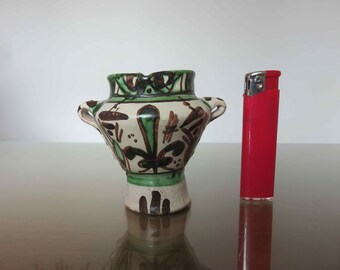 Rare miniature "DOMINGO PUNTER" in ceramic, signed, mid century 1960 60's vintage Spanish ceramic vase, jug