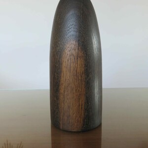 Vase, soliflore, in ebonized oak, sculpture, mid century 1960 60's vintage French ebonized oak vase image 8