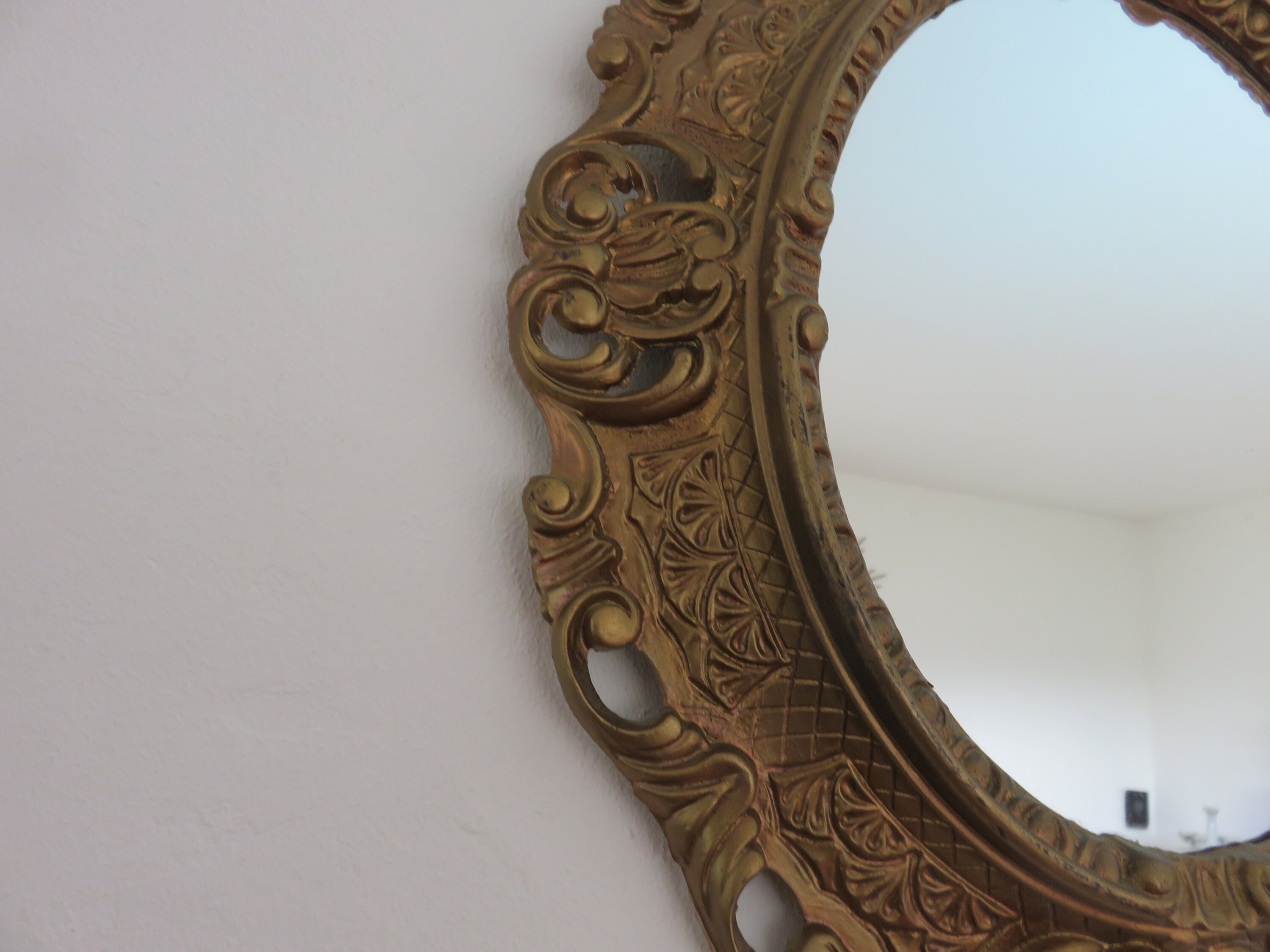 Gran espejo de pared ovalado barroco rococó resina de oro | Etsy