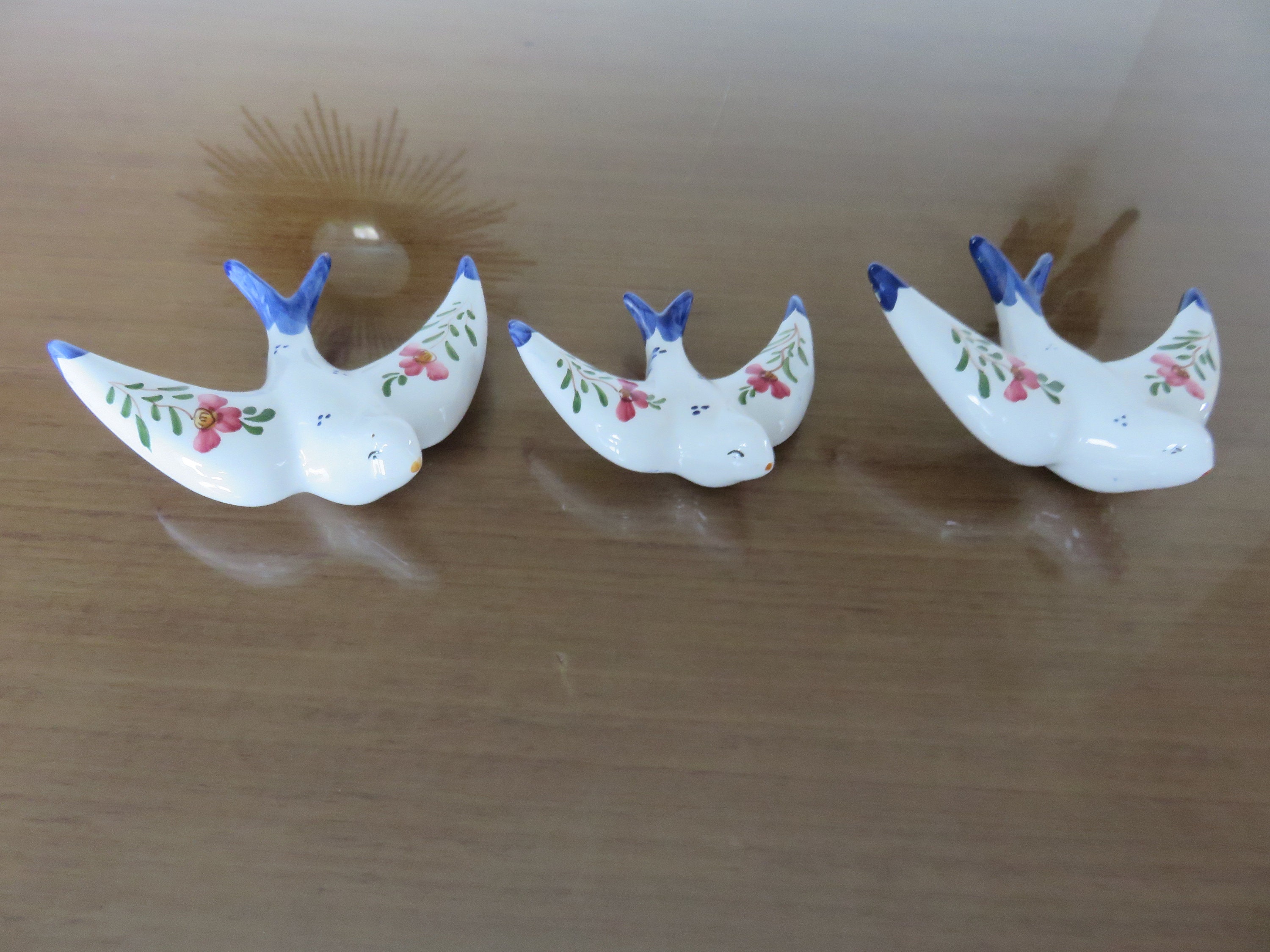 Série de 3 Hirondelles Murales, en Céramique, Du Sud La France Mid Century 1960 1970 60's 70's Vinta