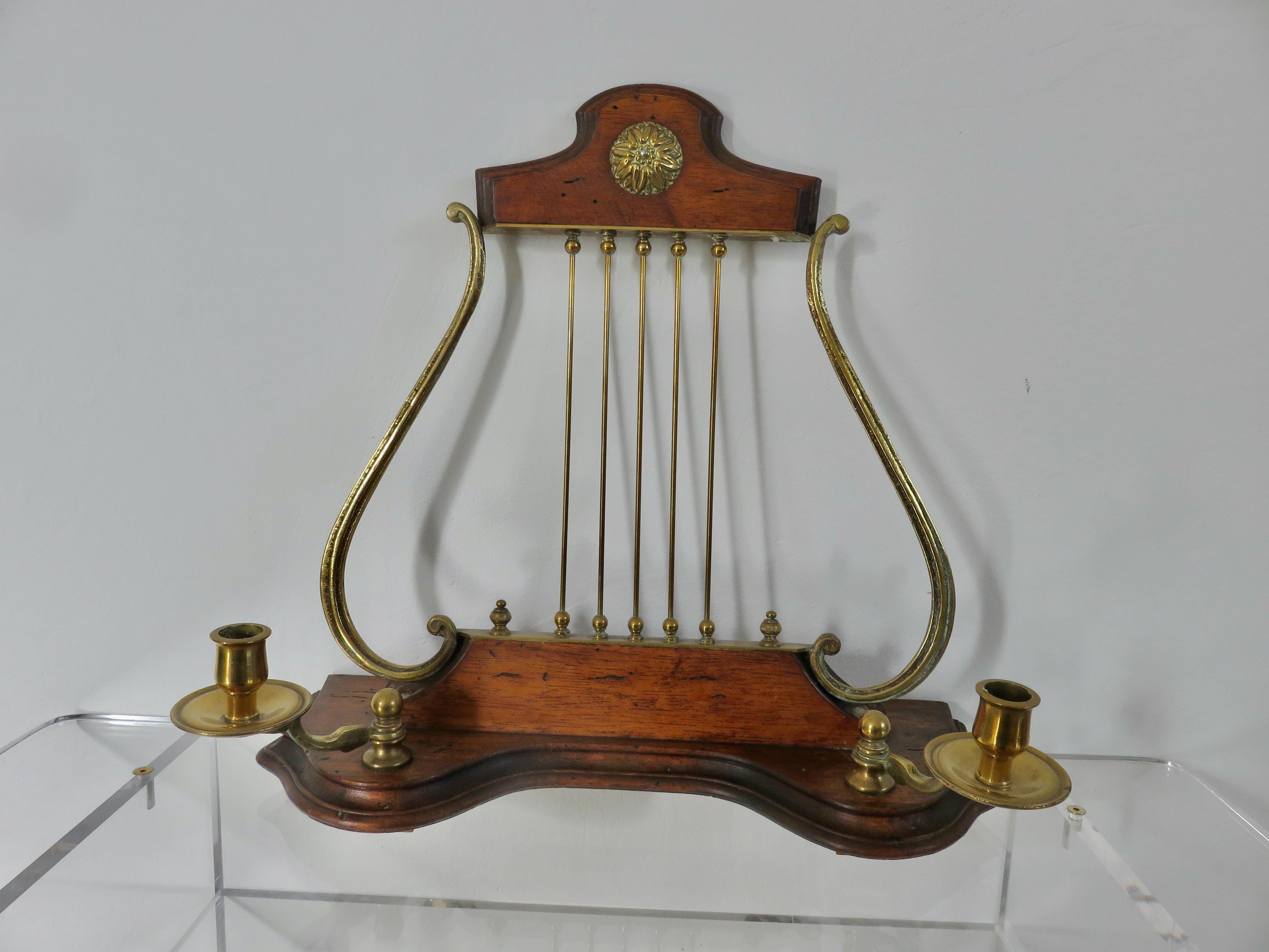 Broche Fantaisie Lyre En Doré Et Bronze - Neuf Sans Emballage - Fabriqué En France