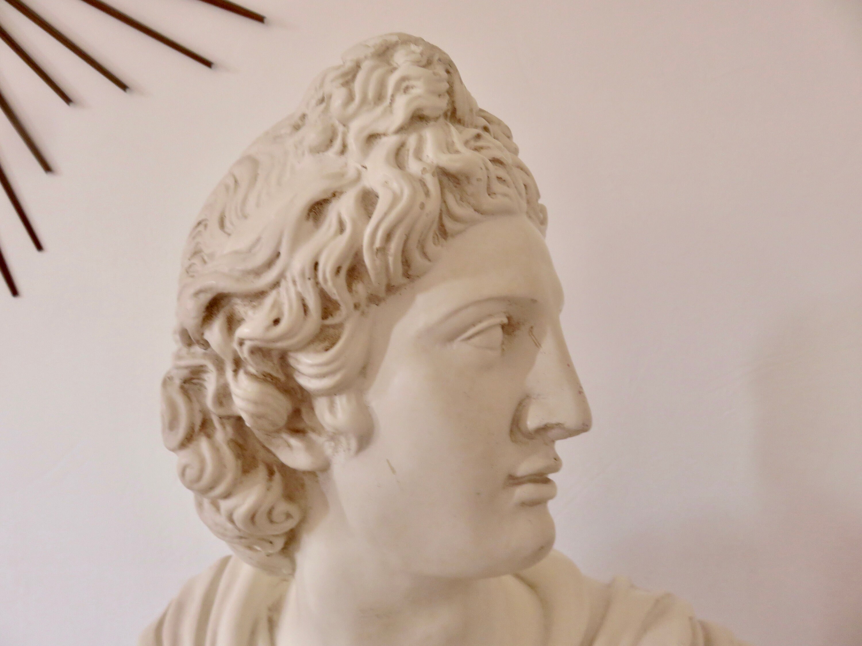 アンティーク石膏胸像「アポロン」52センチ、9,600キロ、アポロ