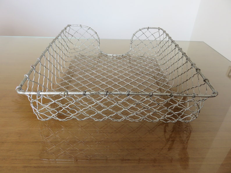 Old Mail Basket Office Corrugated Wire 1930 1940 30 s Etsy