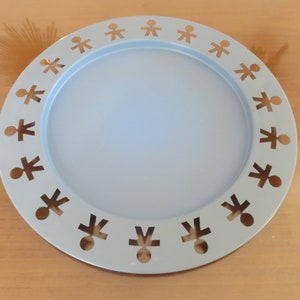 Large round tray &quot;GIROTONDO&quot; ALESSI Italy, King-Kong design, in stainless steel, first edition of 2006, vintage Italy stainless tray