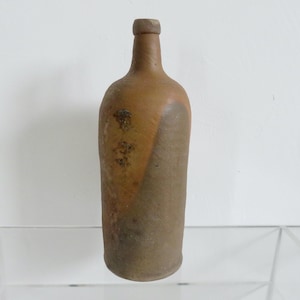 Large chamotte stoneware bottle, decorative bottle 1970s 70&#39;s vintage sandstone bootle