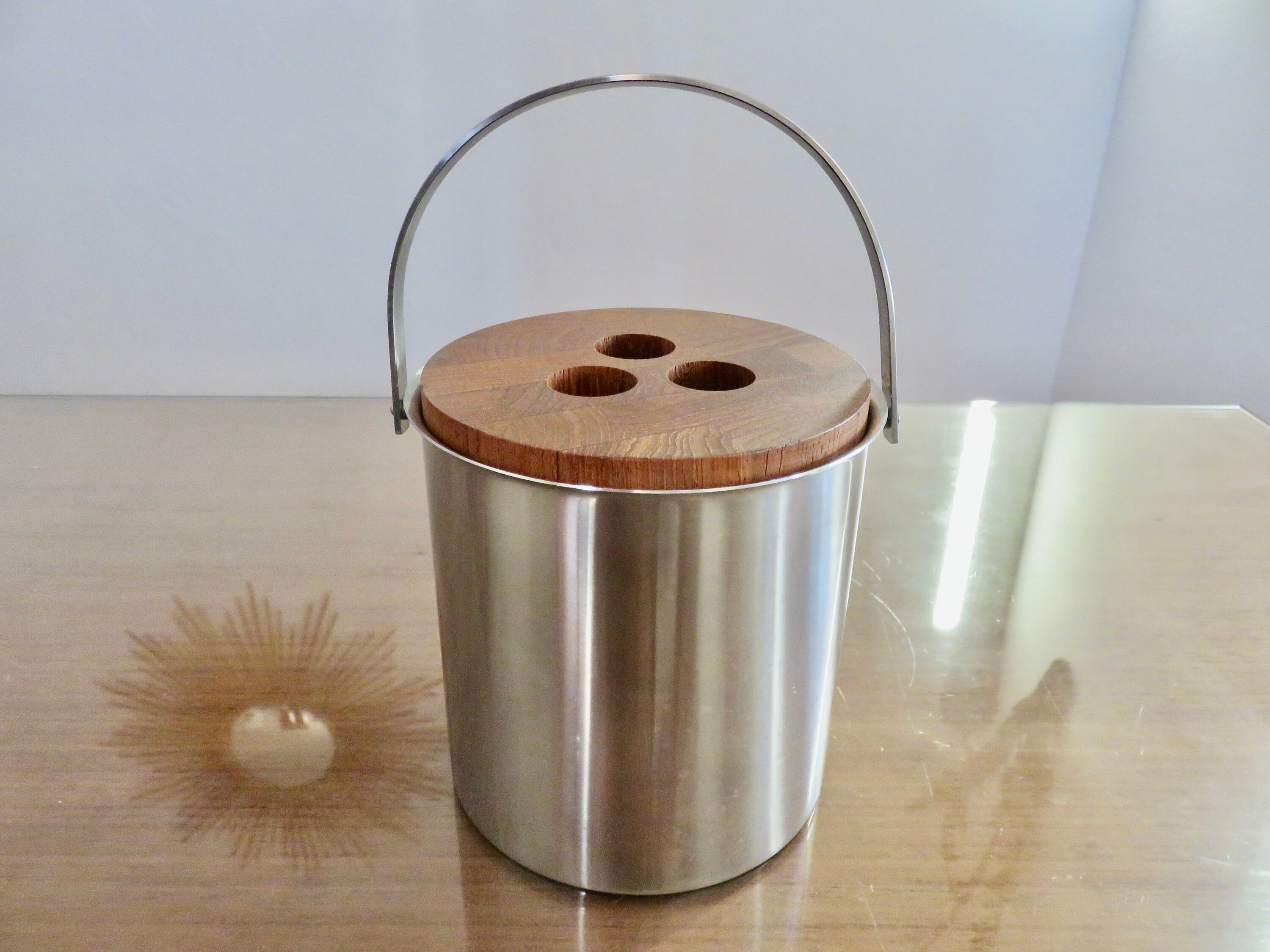 北欧ビンテージ/stelton/ステルトン/チーク蓋アイスバスケット