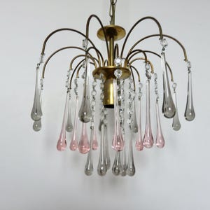 Lustre moderne en cristal pampilles et acier inoxydable
