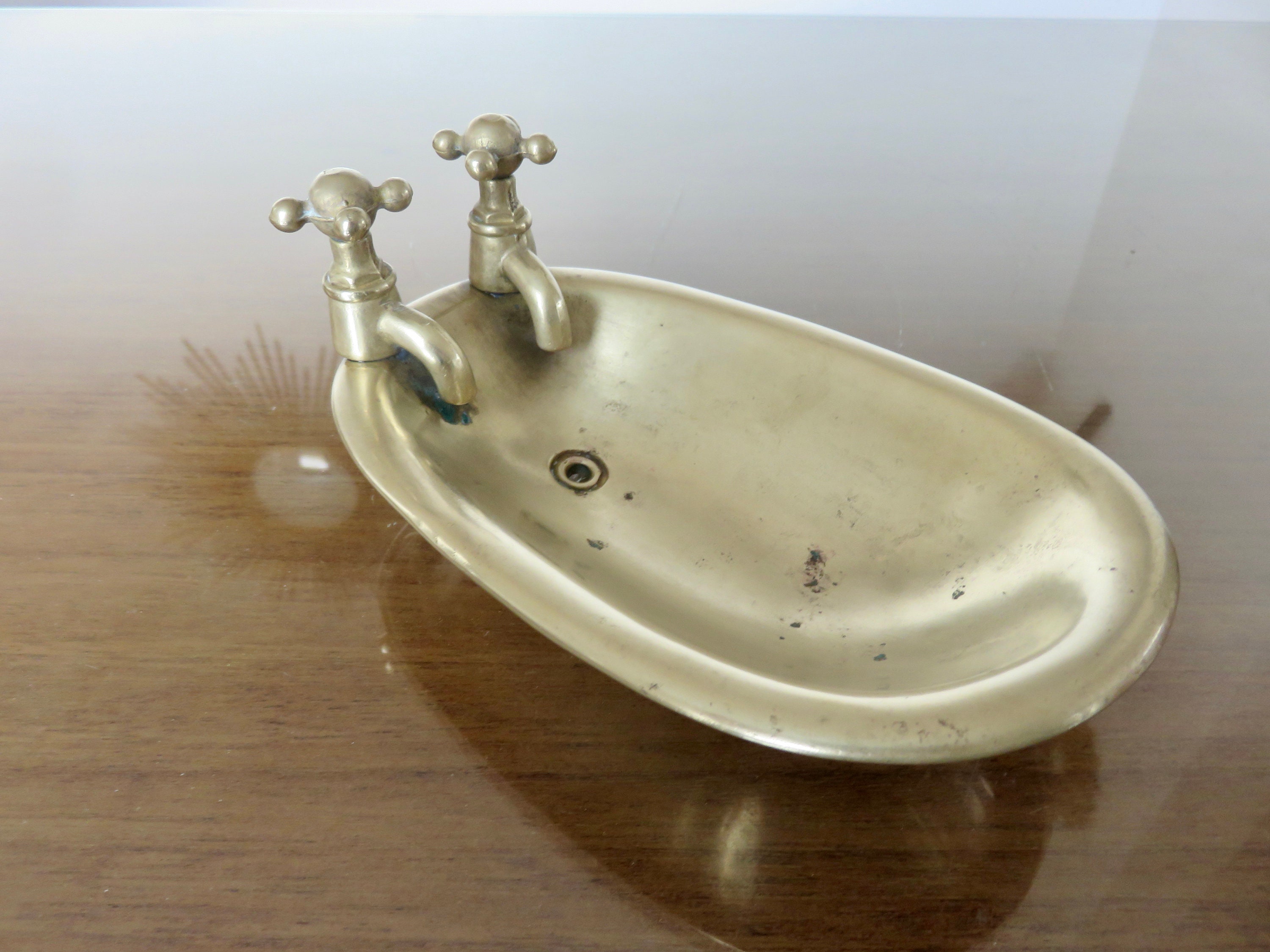 ANCIEN PORTE SAVON pour BAIGNOIRE - METAL CHROME - ART DECO