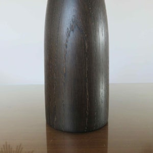 Vase, soliflore, in ebonized oak, sculpture, mid century 1960 60's vintage French ebonized oak vase image 3