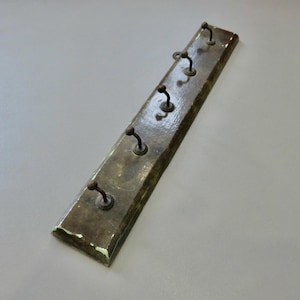 Antique tea towel holder, wood and metal 1930 1940 30&#39;s 40&#39;s old vintage French tea towel hook