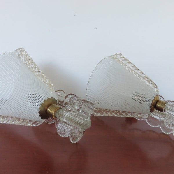 pair of "BAROVIER & TOSO" sconces in Murano glass year 1957 vintage sconces