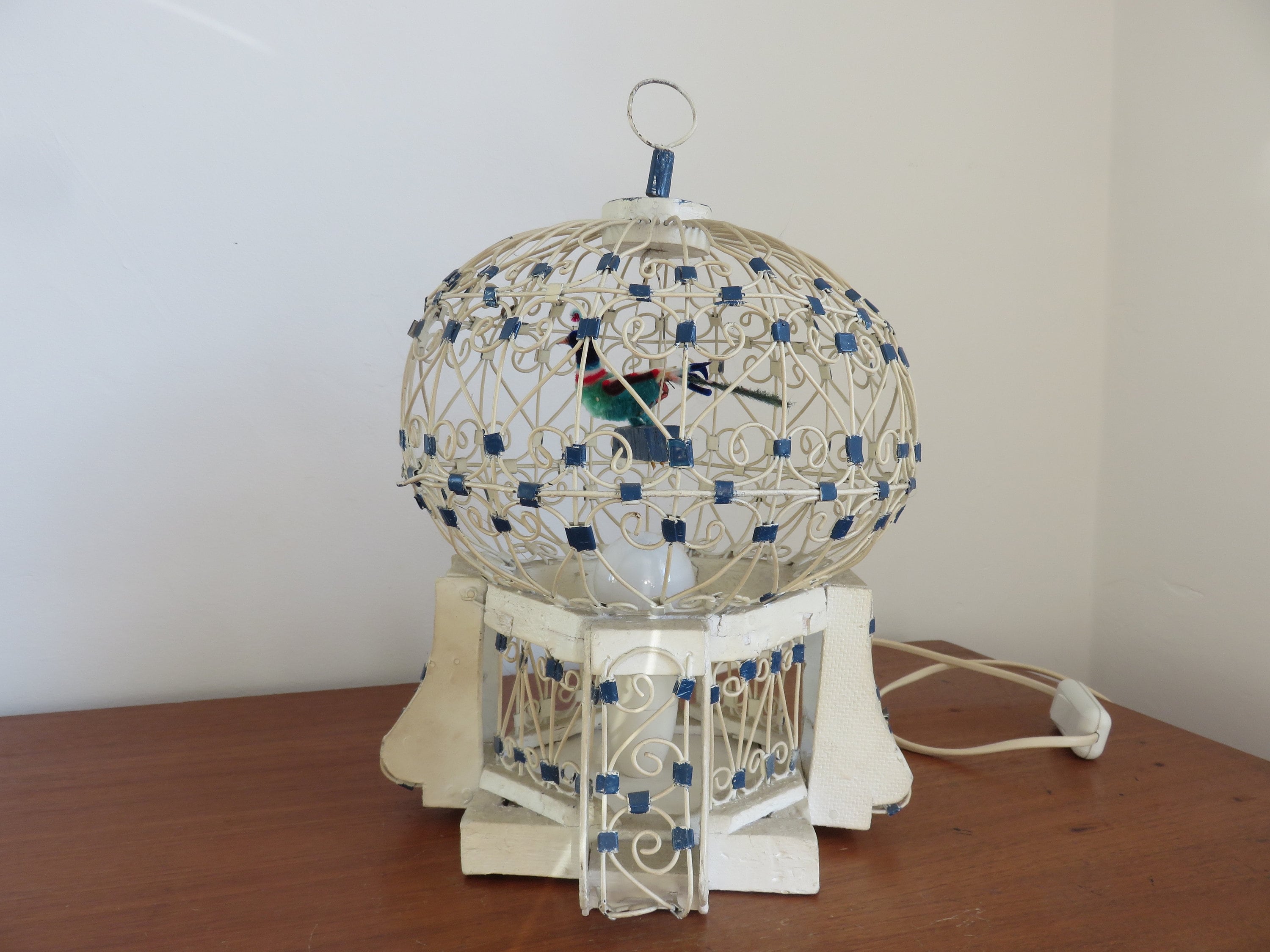 Rare Lampe Cage à Oiseaux Tunisienne Mid Century 1950 1960 50's 60's Deco Vintage French Birdcage La